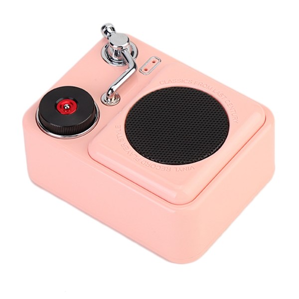 Mini Bärbar Retro Trådlös Bluetooth 5.0 Stereo Högtalare för Kök/Resor/Fiske (Rosa)