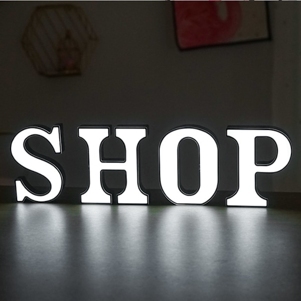 Qinwei LED-valokirjainvalot - DIY-valokirjainvalot 26 aakkoskirjainta häihin, syntymäpäiville, juhliin, baarikoristeluun (kirjain S)