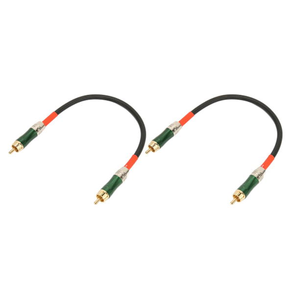2 kpl RCA-kaapeli Ammattimainen kaksoissuojattu kullattu liitin RAC RCA-uros-uros-kaapeli DVD-TV-vahvistimelle 1m/3.3ft Vihreä