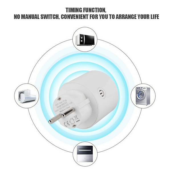 For ZAPO Alexa Brandsikkert WiFi Intelligent Stik Smart WiFi Touch Switch