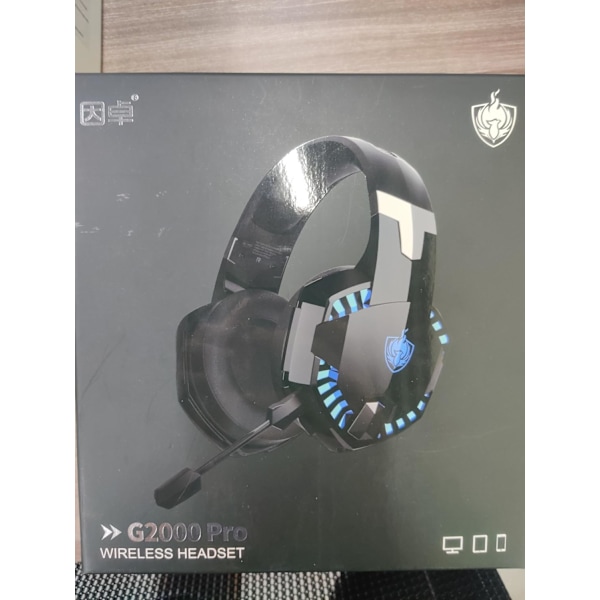 PS5 Gaming Headset til PS4, PC, Switch, Trådløse Gaming Hovedtelefoner med Mic, Over-Ear Bluetooth Hovedtelefoner kun til Telefon, Laptop, Tablet