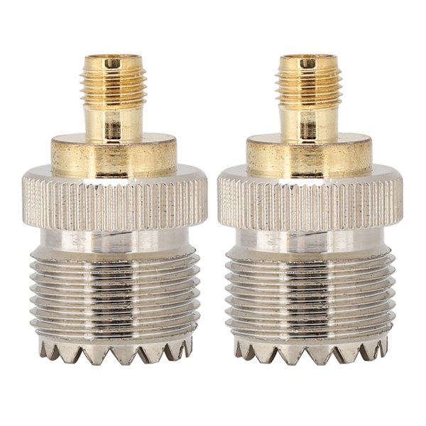 2PCS Nickelpläterad mässing SMA/UHF till KK adapterhuvudomvandlare för sändningsradio WiFi