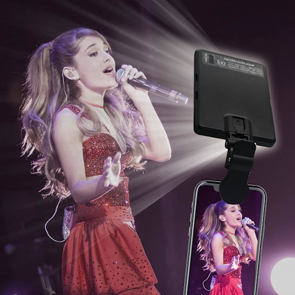Selfie Lys, 60 LED Telefonlys, Lys 2000Mah Genopladelig Clip Video Lys, 10-Niveaus Lysstyrkejustering, CRI 95+, 3 Lys Tilstande white