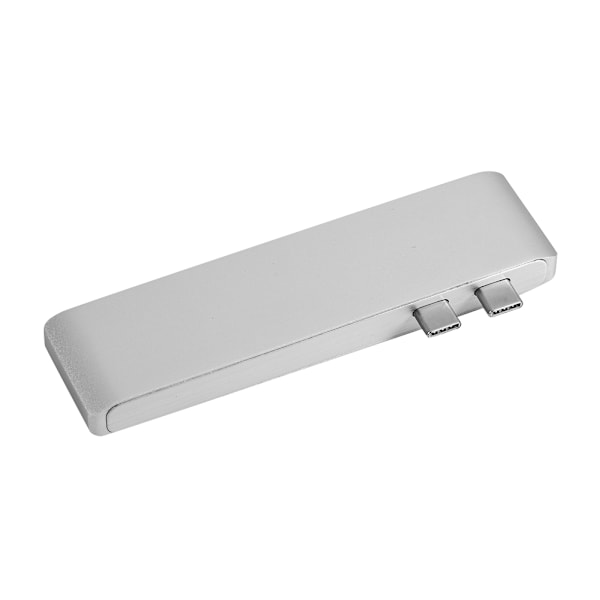 6-i-1 Dual Type-C Hub Adapter 2 USB3.0 Ports SD/TF Card Reader med PD för Macbook Pro Silver