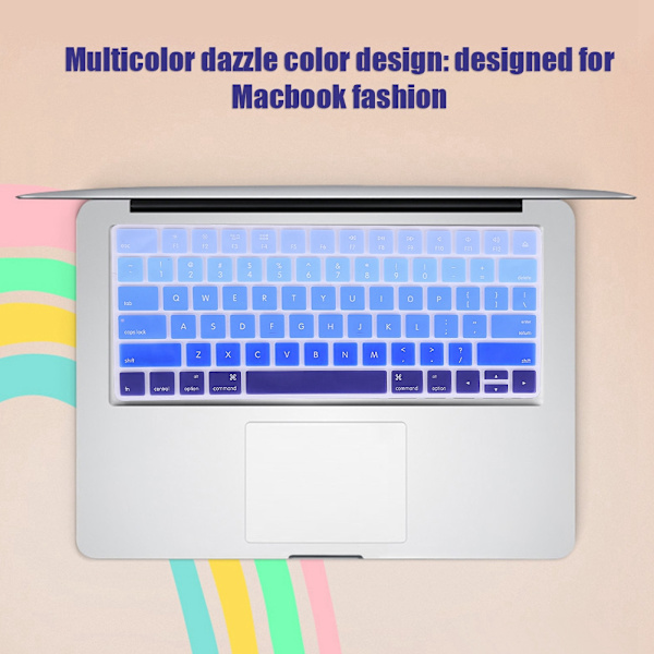 1 stk. Multicolor Støv- og Vandtæt Tastaturbetræk til Apple Magic Keyboard (Gradual Blue)