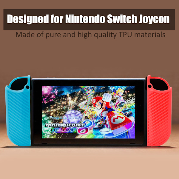 Mjukt TPU-spelkontrollfodral, skyddande smart cover för Nintendo Switch Joycon-kontroller (Blå   Röd)