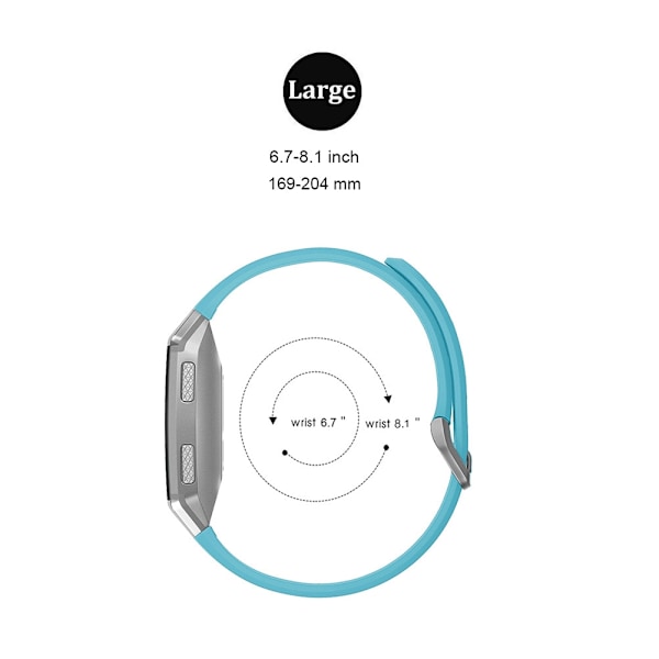 Silikon Gel Rem for Smartklokke - Rem til Fibit Ionic (Teal Green L)