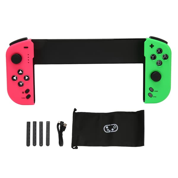 Trådløs spillkontroller Multifunksjon 6 akser Kroppssans Turbo-funksjon Bluetooth spillkontroller for Switch Joycon Rosa Grønn
