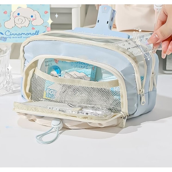 Søtt Estetisk Penal Kawaii Penal med Kawaii Pins Stor Penalholder Preppy Utstyr Pink
