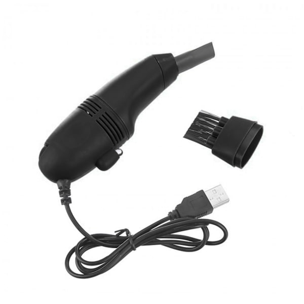 USB Mini Støvsuger Lav Støy Stor Kapasitet Bærbar Tastaturrenser for Datamaskintastatur Svart