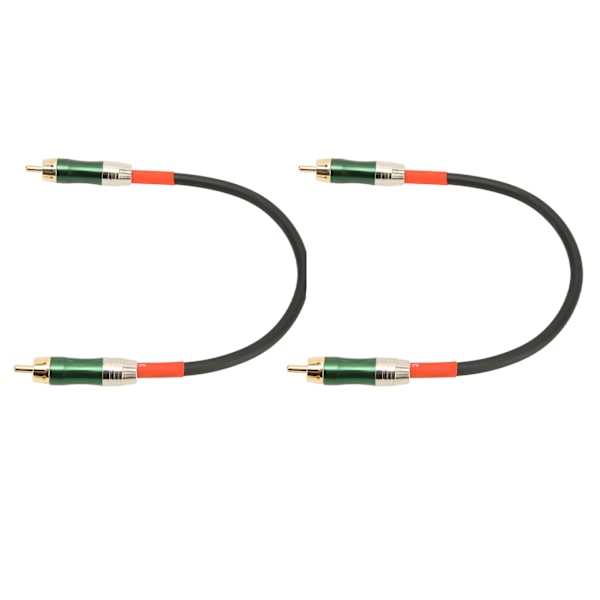 2 kpl RCA-kaapeli Ammattimainen kaksoissuojattu kullattu liitin RAC RCA-uros-uros-kaapeli DVD-TV-vahvistimelle 1m/3.3ft Vihreä