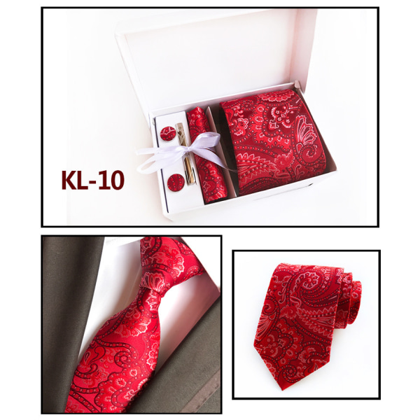 Tie Wedding Man Wine Red Bridegroom Wedding Best Man Tie Pocket Scarf Tie Clip Cufflinks Gift Box Set