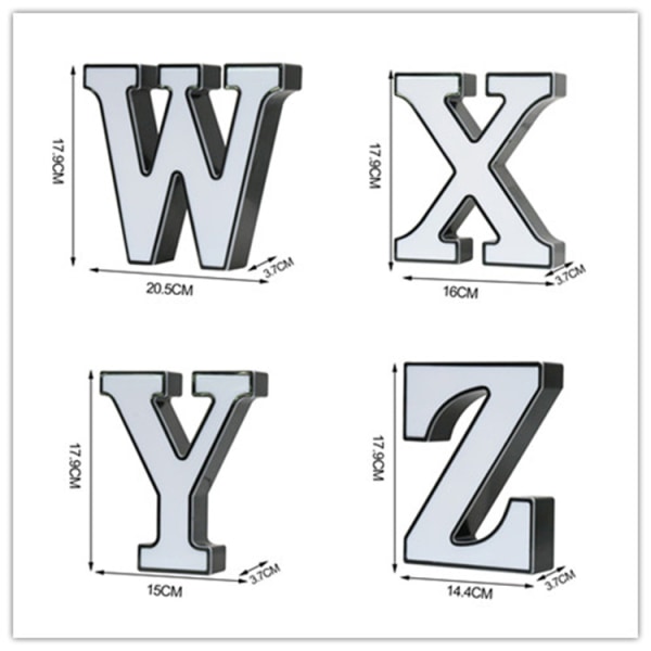 Qinwei LED-telt bogstavlys-DIY-telt lyser op bogstavskilte 26 alfabetskilte til bryllup, fødselsdag, fest, bardekoration (bogstav Y)
