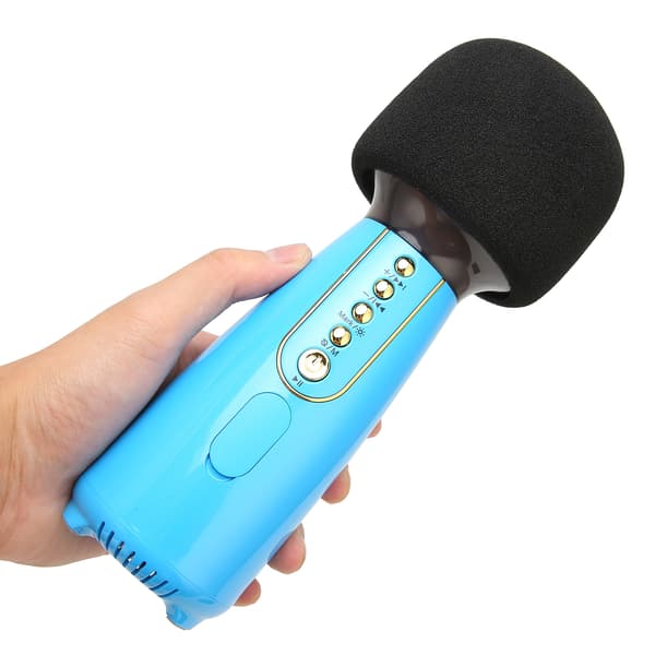 L868 Bluetooth-mikrofon håndholdt mikrofon med LED-lys til hjemmefest bilinterview taleBlå