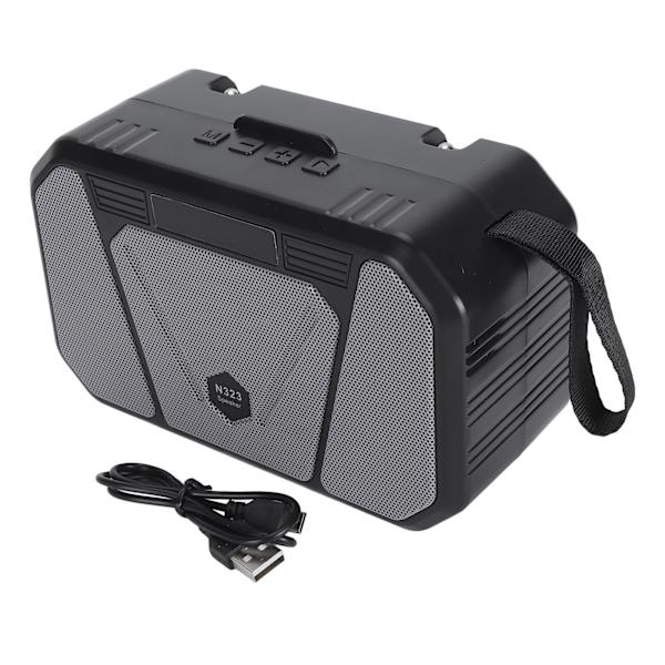 Solardriven trådlös Bluetooth-högtalare, multifunktionell, bärbar, utomhus, minneskort, USB, AUX-port, högtalare med FM-radio