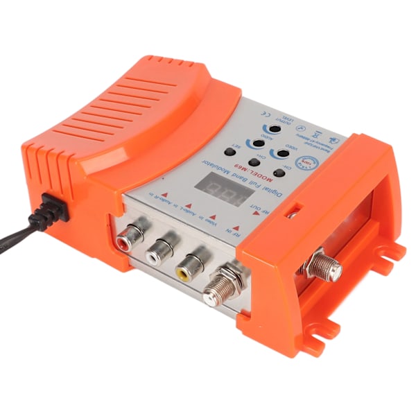 AV till RF-modulator Stöd VHF UHF PAL NTSC TV-länk Modulator med digital display för Set Top Boxes 90‑240V EU-kontakt