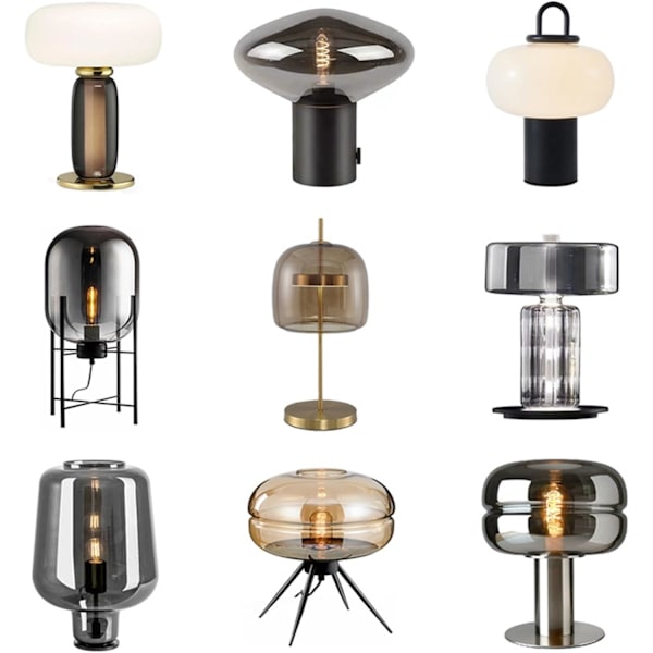 Glasbordlampe Amerikansk stil LED-sengelampe væglampe kunstdekoration modelværelse sengelampe i glas
