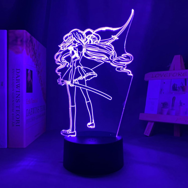 Manga 3D-lampa Saya Kisaragi för barnrumsinredning Nattlampa Barnfödelsedagspresent Anime Led-lampa Sovrum Anime Illusionlampa PXJD