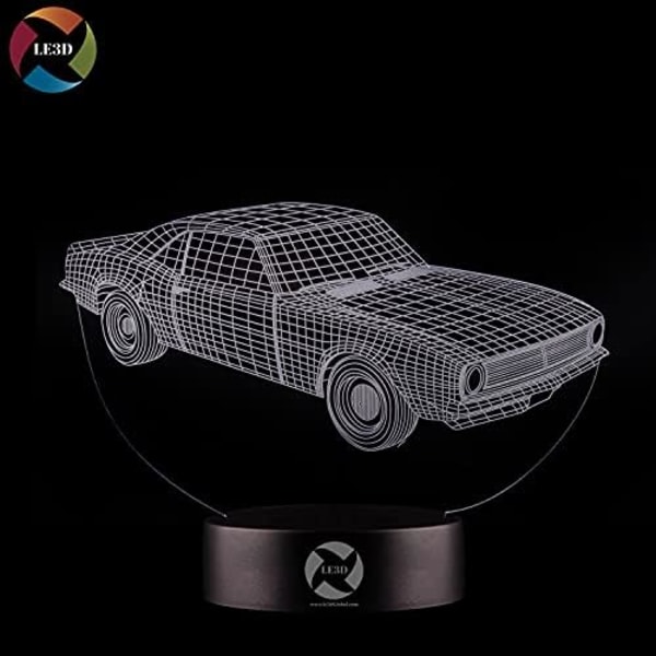 3D Optisk Illusion Nattlampa - 7 LED Färgväxlande Lampa - Svalt Mjukt Ljus Säkert för Barn - Skapar Fantastiska Drömmar