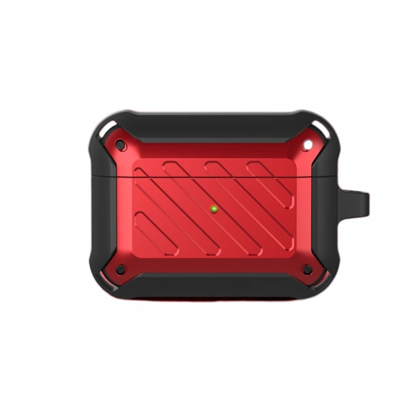 Til AirPods 3. generation etui Airpod 3 etui 2021 stødsikkert Airpods 3 beskyttelsesetui med nøglering Apple opladningsetui cover til mænd (rød)