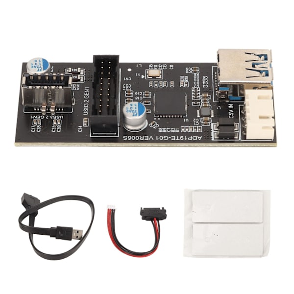 USB3.2 Gen1 til 19PIN Type E Adapterkort 5Gbps USB3.0 til 19PIN Udvidelseskort til Win 7 8 10 11 til Linux