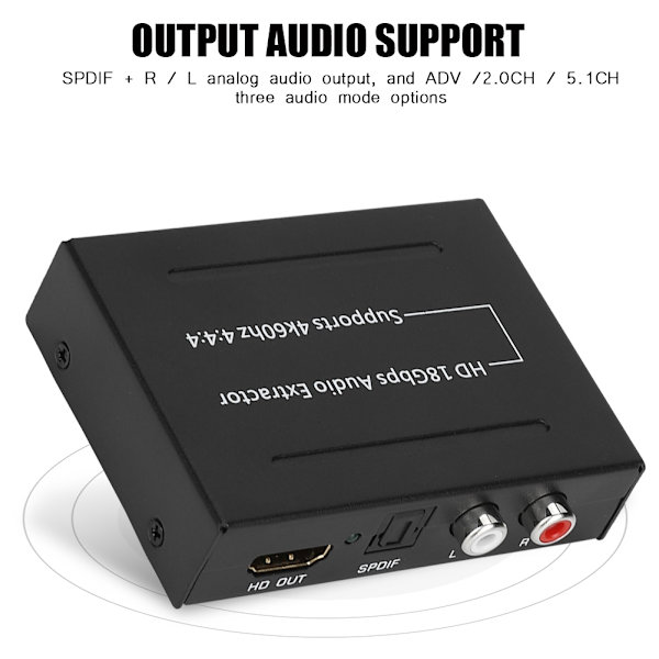 HDMI-HDMI 18 Gbps äänenpoisto 4K * 2K SPDIF + RCA l  R