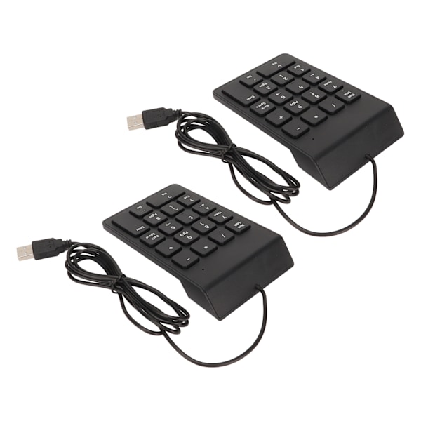 Kablet numerisk tastatur 18 taster ergonomisk USB Plug and Play stille taster mini numerisk tastatur til PC bærbar computer desktop 2 stk.