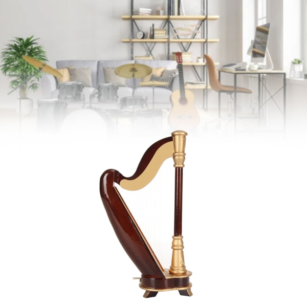 Miniature Musikinstrument Replika med Etui 7,9 Tommer Musikinstrument Model Dukkehus Dekoration