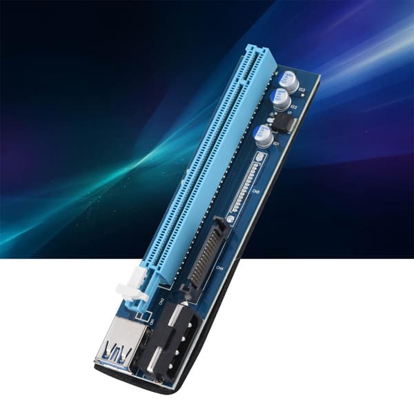 PCI-E Express 1x til 16x 4PIN Mining Extender Riser Card Adapter med USB 3.0-kabel