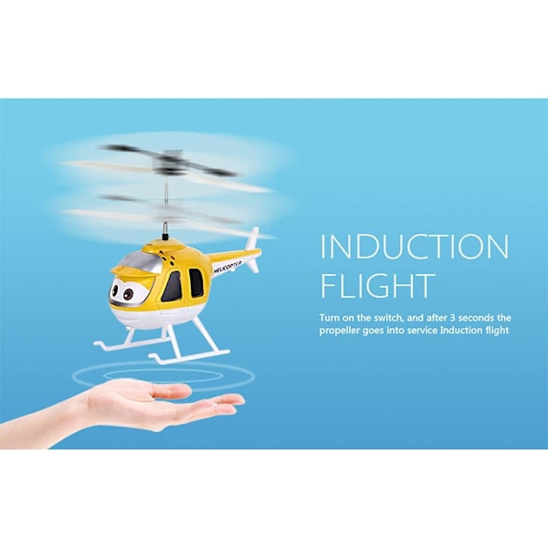 Fjernstyrt Fly Mini RC Helikopter RC Fly Elektrisk RC Fly Flymodell Smart Sensor Kollisjonssikker Gutt Jente Leke Fly Gave Yellow