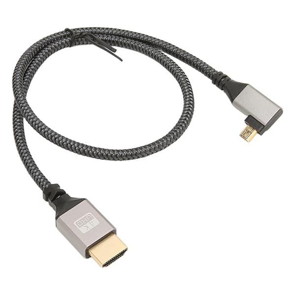 4K HD Multimedia Interface-kabel 60Hz 18Gbps høyhastighets Micro HD Multimedia Interface hann til HD Multimedia Interface hann venstre albue 0,5M
