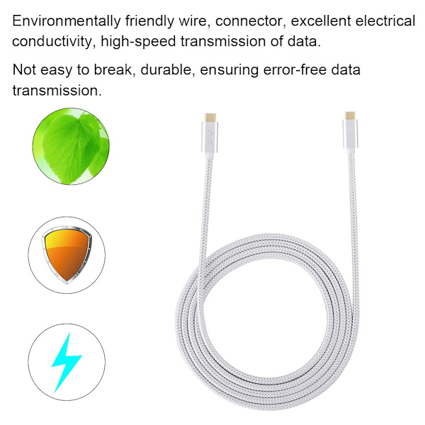 USB 3.1 Typ-C till Typ-C Snabbladdningskabel med hög överföringshastighet (2M)