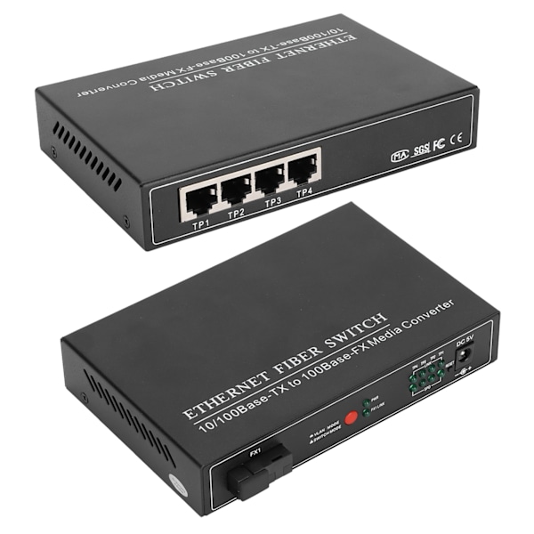 4 porte Ethernet fiber switch TBCMC3414ES20A Plug Play Stabile Robuste computernetværksswitche