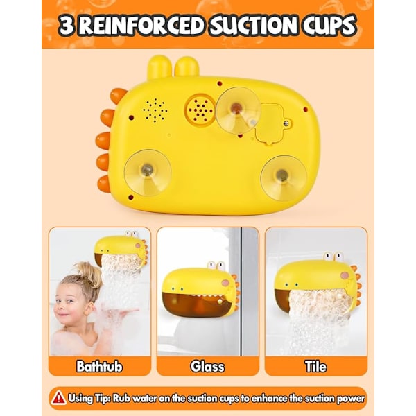 Castle Baby Badleksaker, Dinosaurie Badbubbelmaskin, Badleksaker för Barn i Åldrarna 1-3, Automatisk Badkarsleksak Bubbelmaskin Gåvor till Pojkar red