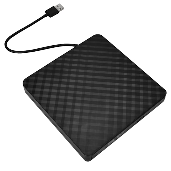 Ultra-tynn USB3.0 DVD-stasjon Skriving Lesing DVD-RW Ekstern optisk stasjon (Svart)