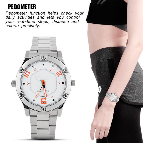 Meddelanden Påminn Smart Sport Watch Sömnmonitor 2-månaders Standby Stegräknare Klocka för Android/iOS