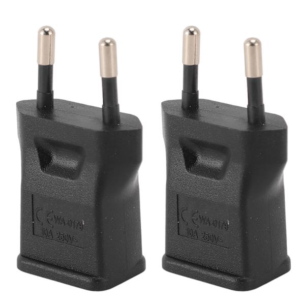 2 kpl  NEMA 1‑15R -virtapistokeadapteri, ammattimainen matkalla käytettävä pistokemuunninadapteri pöytälampulle, kaiuttimelle, LCD-näytölle, tulostimelle 100‑