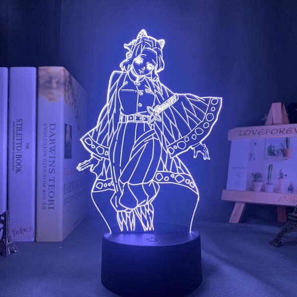 Manga 3D Lys Kimetsu No Yaiba Shinobu Kocho til Soveværelses Dekoration Natlys Gave Anime Led Lampe Demon Slayer Værelses Dekoration