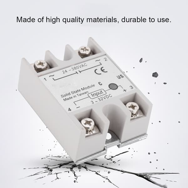 3D-skrivertilbehør Solid State Relay Enkeltfase 24V/40A SSR DC-kontroll AC-modul