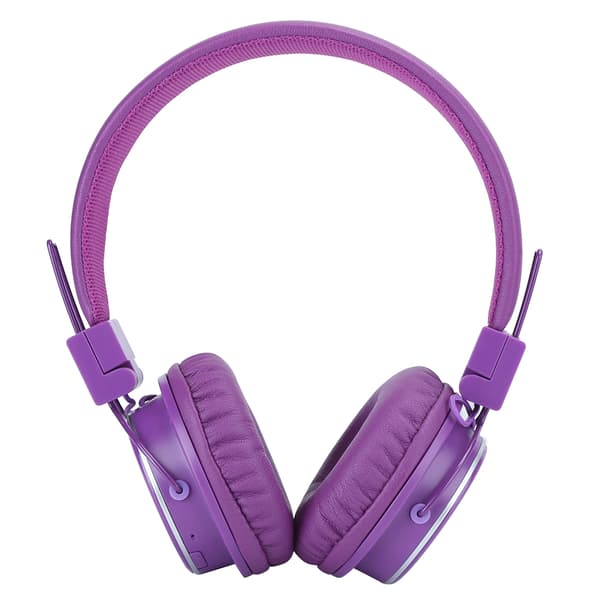 Bluetooth-headset, trådløse musikkhodetelefoner med hodemontering, sammenleggbart innsettingskort, stereopurple
