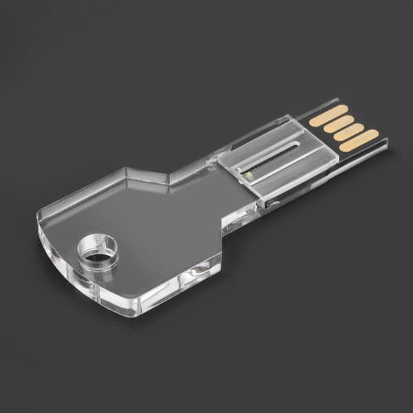 Bärbar transparent nyckelformad 16G Mini USB U-disk Flash Drive Minnespinne U-disk
