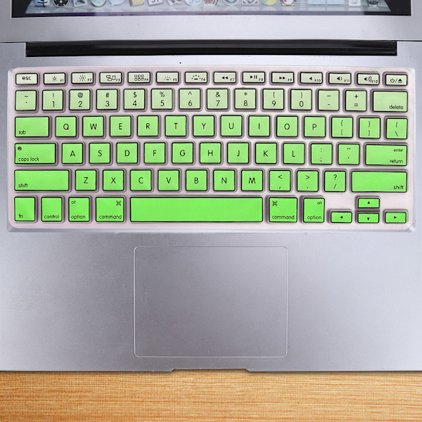 Vattentät och dammtät tangentbordsöverdrag för bärbar dator med låskant för MacBook Air/Retina/Pro - Grön