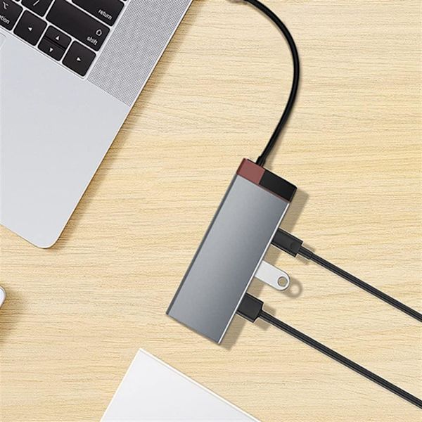 Typ-c Dockningsstation USB-hubb USB3.0/RJ45 Gigabit Dockningsstation (D Som visas)