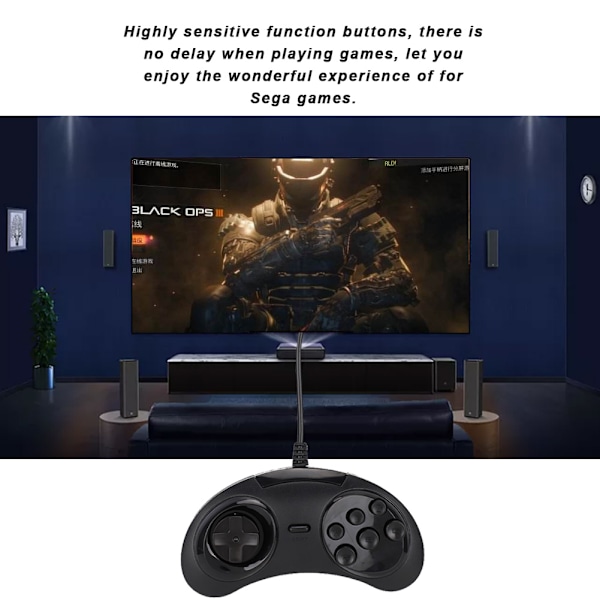 Meget følsom USB-kablet spilhåndtag Vandtæt Gamepad til Sega Game Console Controller