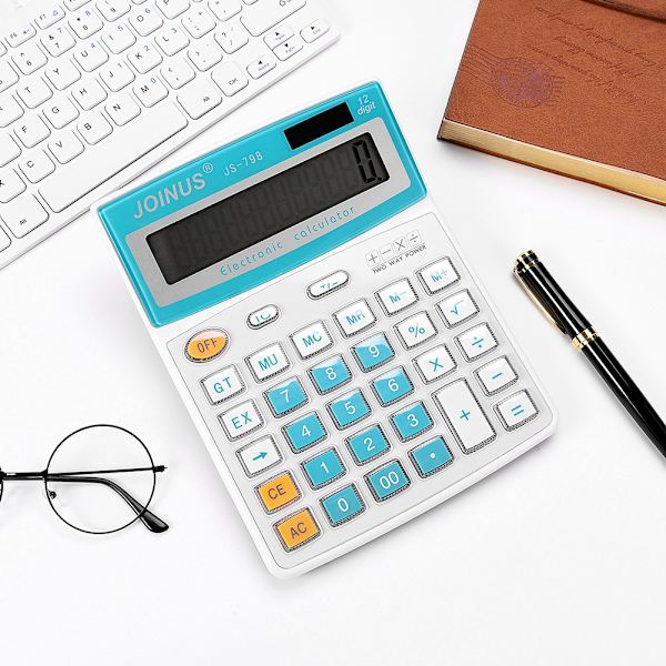 JS-798 Student Handheld Function Calculator Portable Electronic Calculator School Office (Blå)
