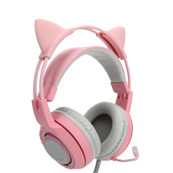Somic Headset Mikrofon Hovedmontert 7.1 Kanal Hoved USB Broadcast Rosa Lys for ESports Spill (Rosa)