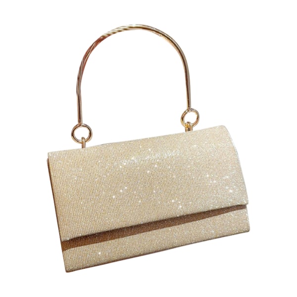 Glitter Handbag Women Handbag Elegant Gold Compact Portable Handbag for KTV Party Wedding Gold Free Size