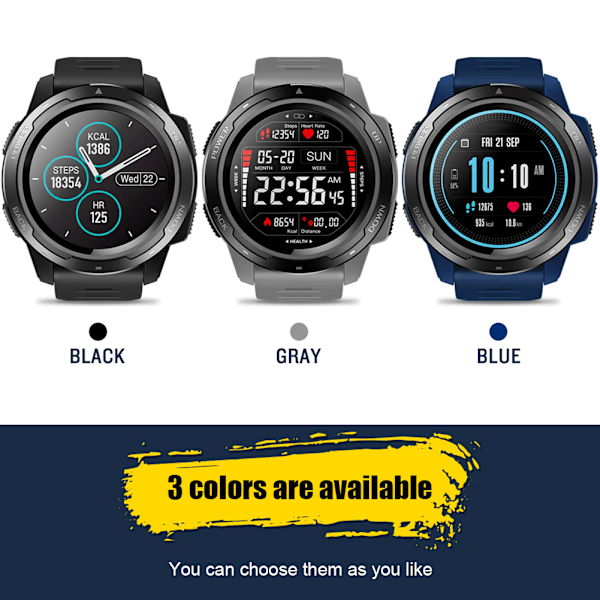 Zeblaze VIBE 5 Smart Armband IP67 Vattentät Sport Smart Klocka för iOS/Android (Blå)