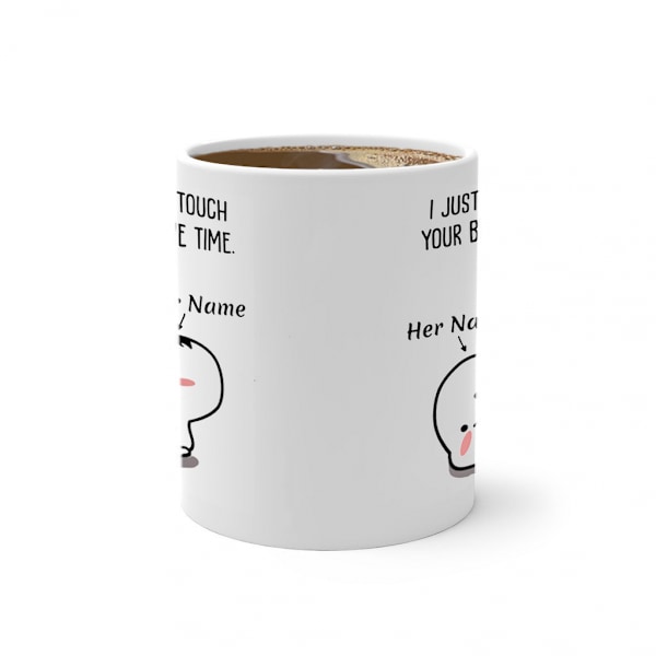 Jeg vil bare ta på deg hele tiden Fargeskiftende krus Keramisk termisk Kaffe Frokostkrus