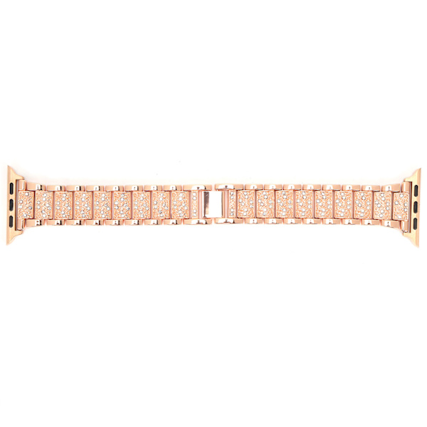 Klockarmband Full Rhinestones Rem Armband i Metall Ersättning Kompatibel för IOS Watch 42mm/44mm Rose Guld